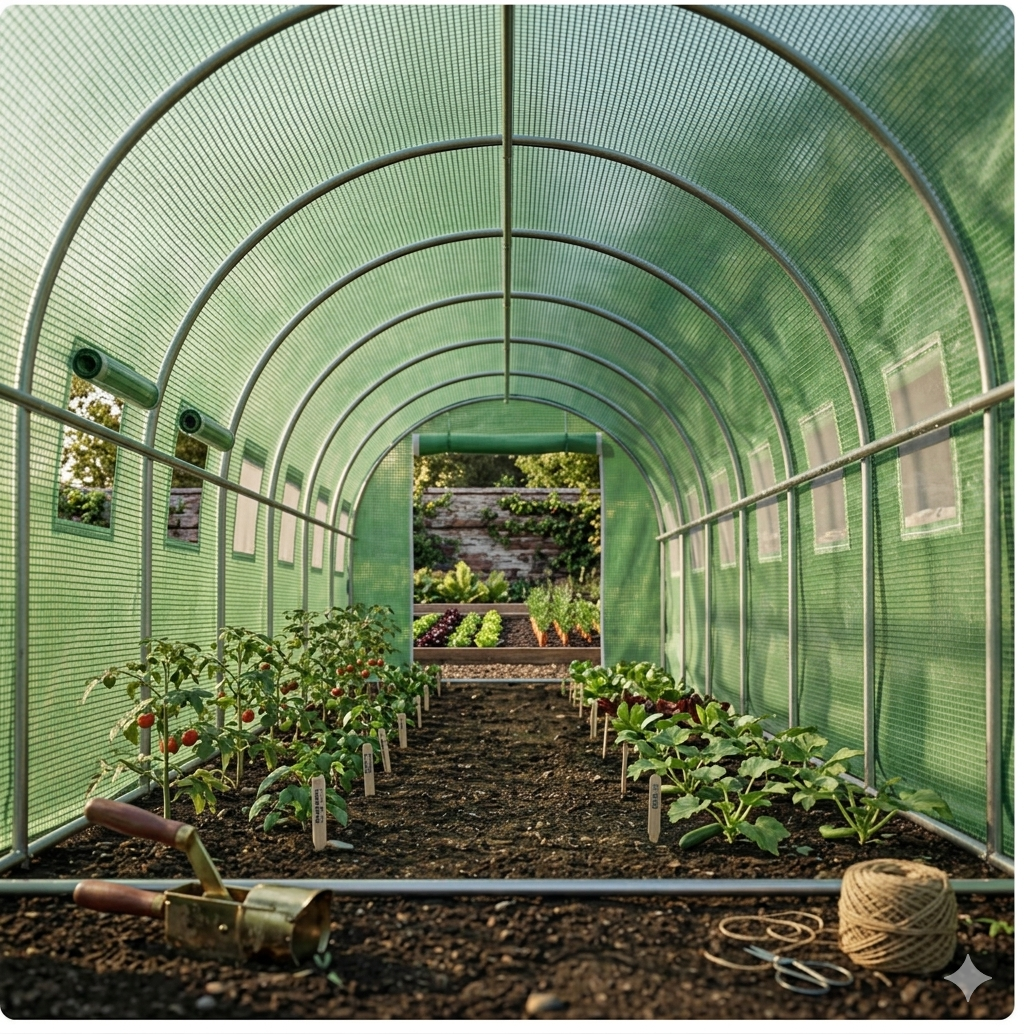 Serre tunnel renforcée 18 m² – 6x3x2 m - Structure Galvanisée & Bâche Imperméable
