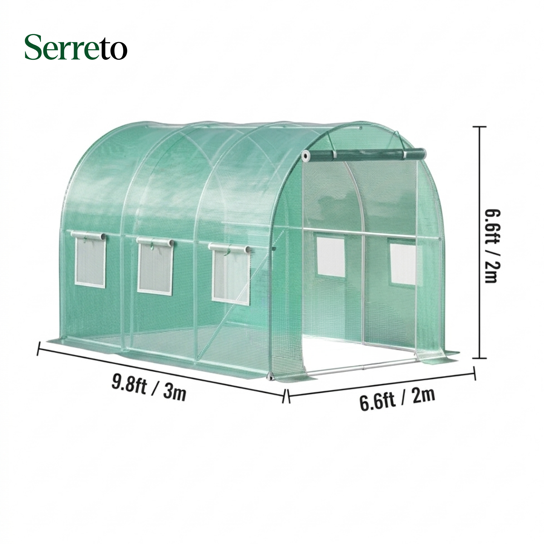 Serre tunnel renforcée 6 m² – 3x2x2 m - Structure Galvanisée & Bâche Imperméable
