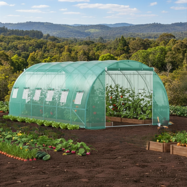 Serre tunnel renforcée 18 m² – 6x3x2 m  - Structure Galvanisée & Bâche Imperméable