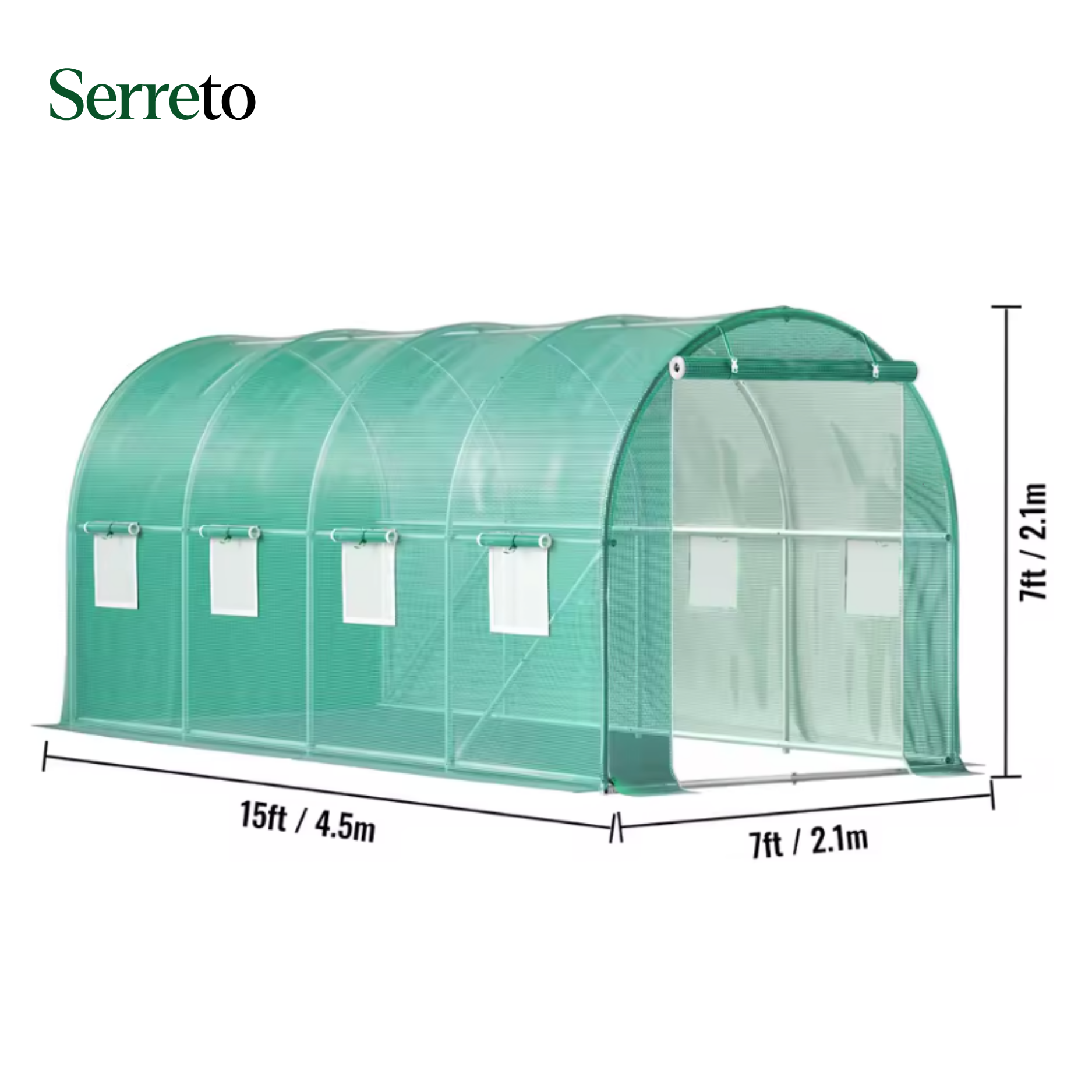 Serre tunnel renforcée 8 m² – 4x2x2 m - Structure Galvanisée & Bâche Imperméable